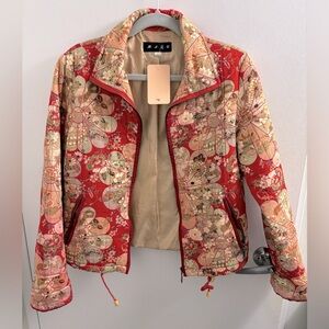 Vintage red print spring jacket